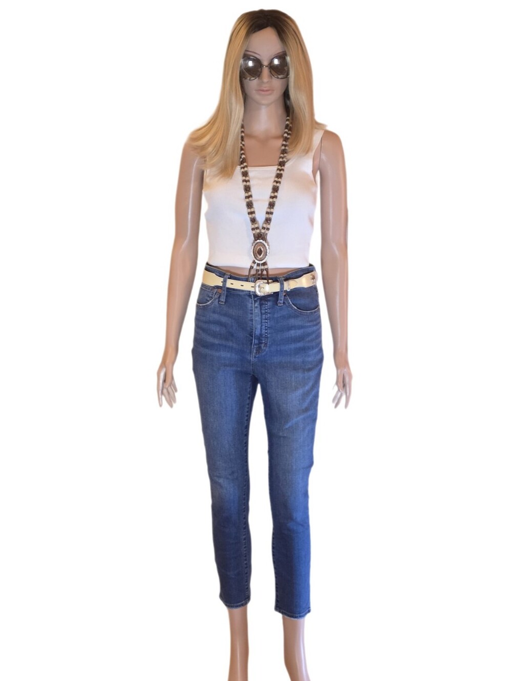 Madewell Curvy High-Rise Skinny Crop Jeans Lander Wash MC507 Size 25 EUC